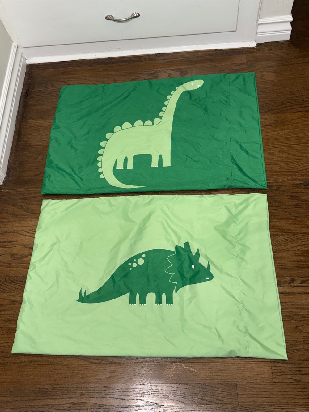 Kids Dinosaur Print Pillowcase Set - Green